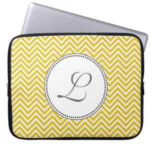 Protection Pour Ordinateur Portable Elégant, classique chevron jaune soleil zigzag