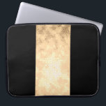 Protection Pour Ordinateur Portable élégant faux or clair et bandes noires<br><div class="desc">Design minimaliste,  moderne et élégant représentant une fausse bande d'or sur un arrière - plan noir.</div>