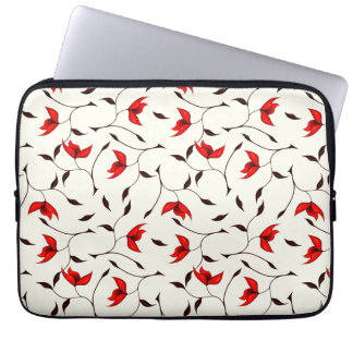 Protection Pour Ordinateur Portable Élégant minimaliste floral rouge blanc
