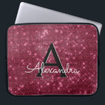 Protection Pour Ordinateur Portable Élégant Monogramme de Bourgogne et étincelle<br><div class="desc">Elégante Bourgogne Faux Bourgogne Marsala Shimmer Elégante Coque Monogramme. Ce coque peut être customisé pour inclure votre nom initial et prénom.</div>