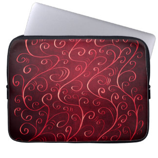 Protection Pour Ordinateur Portable Élégant Motif Red Swirl