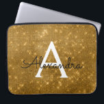 Protection Pour Ordinateur Portable Élégant or moderne étincelant Monogramme<br><div class="desc">Elégant Coque Monogramme Elégant Gold Faux Glimmer et Élégant. Ce coque peut être customisé pour inclure votre nom initial et prénom.</div>