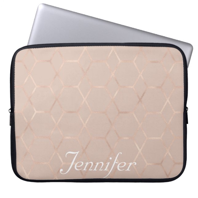 Protection Pour Ordinateur Portable Elegant sophisticated rose gold personalized (Devant)