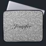 Protection Pour Ordinateur Portable Élégante Parties scintillant gris argent et étince<br><div class="desc">Elégante parties scintillant gris argenté et motif pétillant. monogramme personnalisé et optionnel. Disponible sur d'autres produits et peut être demandé pour n'importe quel des produits offerts à Zazzle.</div>