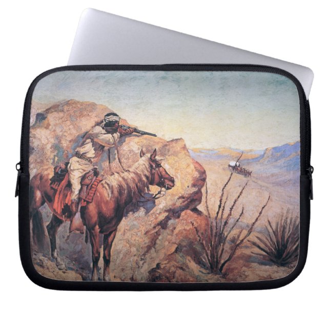 Protection Pour Ordinateur Portable Embuscade d'Apache (huile sur la toile) (Devant)