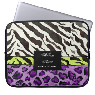 Protection Pour Ordinateur Portable Empreinte de léopard Zebra, Sleeve Personnalisé
