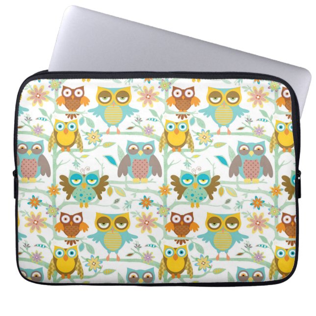 Protection Pour Ordinateur Portable Équipage mignon de hiboux (Devant)