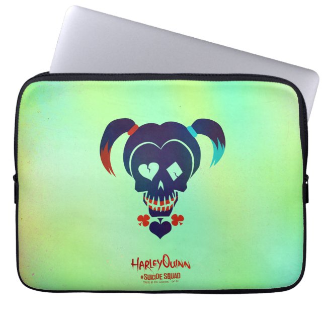 Protection Pour Ordinateur Portable Équipe de suicide | Harley Quinn Head Icon (Devant)