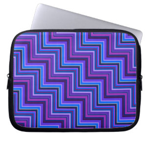 Protection Pour Ordinateur Portable Escaliers à rayures bleues et violettes