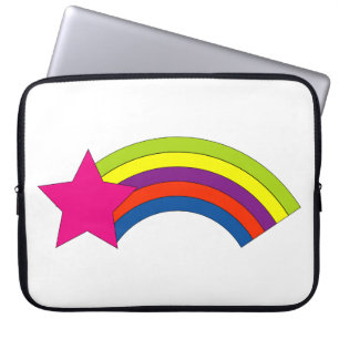 Protection Pour Ordinateur Portable Étoile Filante Rose Rétro Arc-en-Ciel Pop Art