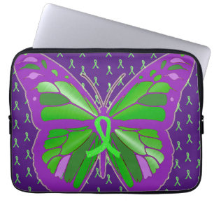 Protection Pour Ordinateur Portable Étui papillon ruban de sensibilisation à la maladi