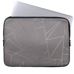 Protection Pour Ordinateur Portable Faux or rose élégant moderne minimaliste géomé