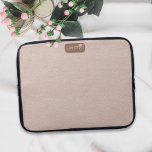 Protection Pour Ordinateur Portable Faux rose Gold Leather Pretty Blush Pink Modern<br><div class="desc">A modern blush pink leather look visual photo effect that's printed flat with a rose gold metalled nameplate look great great with your initials on it looking after your slim tech. Tous les faux et fabulous - no pink cows were harmed in the making.</div>