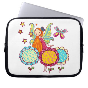 Protection Pour Ordinateur Portable Fée de jardin avec des fleurs