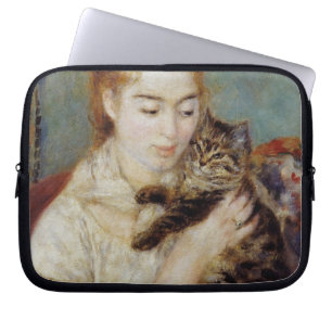 Protection Pour Ordinateur Portable Femme avec un chat par Pierre-Auguste Renoir