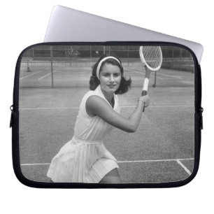 Protection Pour Ordinateur Portable Femme jouant au tennis