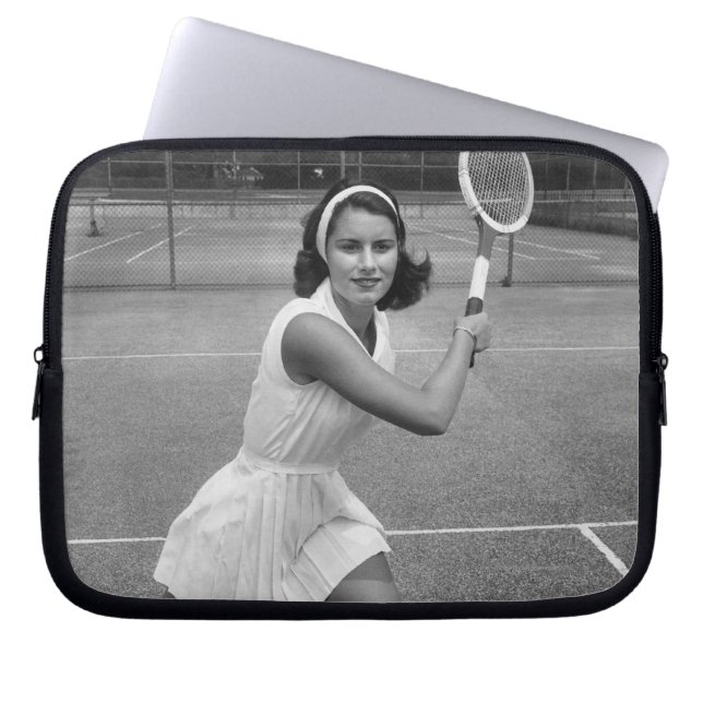 Protection Pour Ordinateur Portable Femme jouant au tennis (Devant)