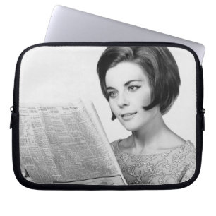 Protection Pour Ordinateur Portable Femme Newpaper de lecture
