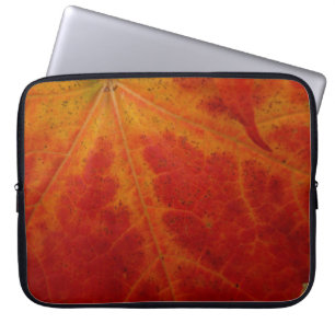 Protection Pour Ordinateur Portable Feuille d'érable rouge Abstraite Automne Photograp