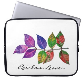Protection Pour Ordinateur Portable Feuilles arc-en-ciel aquarelle