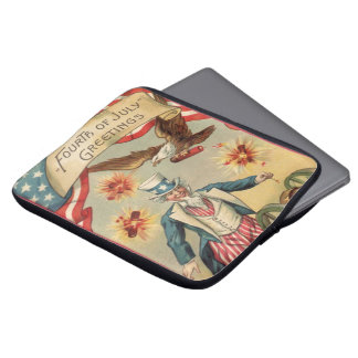 Protection Pour Ordinateur Portable Feux d'artifice vintage du 4 juillet avec l'oncle