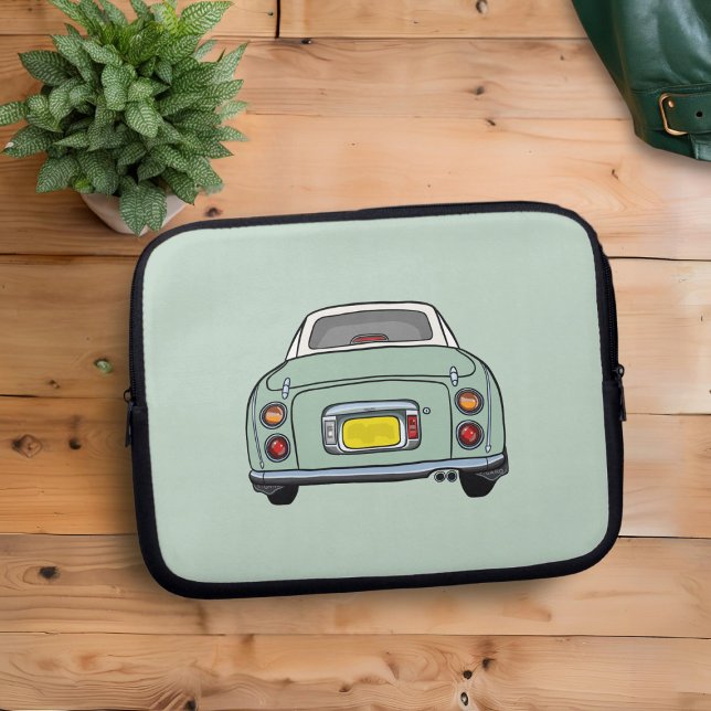 Protection Pour Ordinateur Portable Figaro Voiture Vert Portable (A cute emerald green figaro car laptop sleeve just for you)