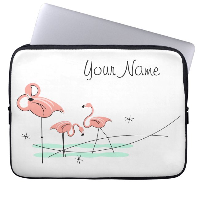 Protection Pour Ordinateur Portable Flamant rose Ocean Trio Name (Devant)