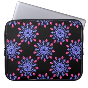 Protection Pour Ordinateur Portable Fleur de néon bleu et rouge