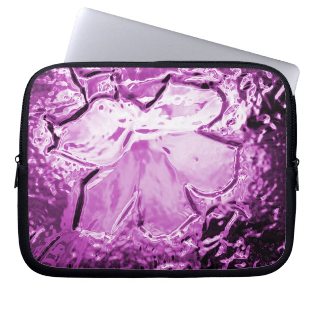 Protection Pour Ordinateur Portable Fleur de verre violet (Devant)