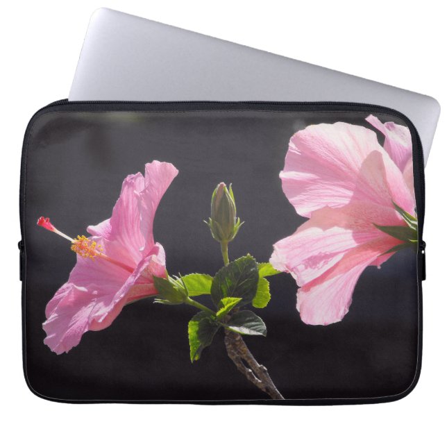 Protection Pour Ordinateur Portable Fleur d'Hibiscus de Profil (Devant)