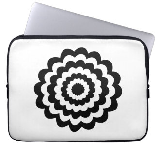 Protection Pour Ordinateur Portable Fleur géniale en noir et blanc.