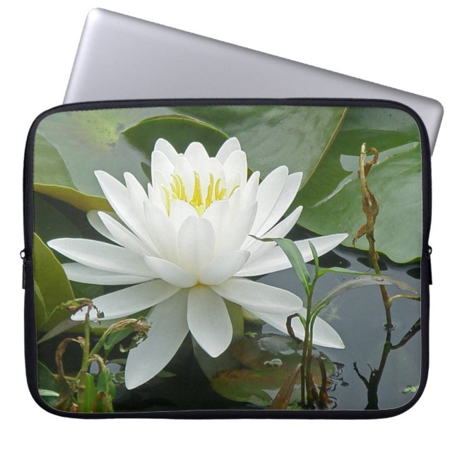 Protection Pour Ordinateur Portable Fleur sauvage Nénuphar blanc (Devant)