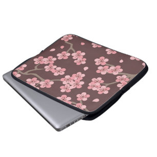 Protection Pour Ordinateur Portable Fleurs de cerisier Brown roses