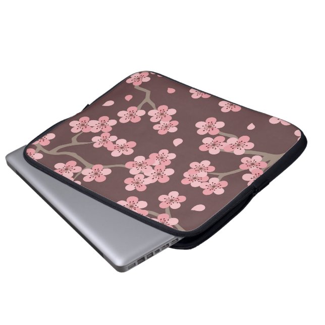 Protection Pour Ordinateur Portable Fleurs de cerisier Brown roses (Devant bas)