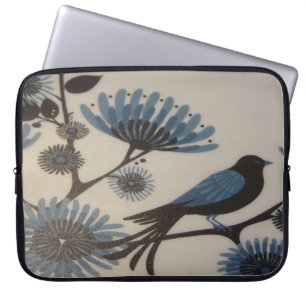 PROTECTION POUR ORDINATEUR PORTABLE FLEURS D'OISEAUX BLUEBRES