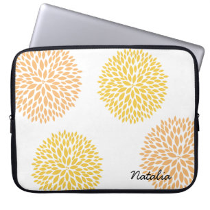 Protection Pour Ordinateur Portable Fleurs Jaunes Pêcher
