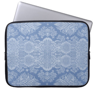 Protection Pour Ordinateur Portable Floral vintage aux nuances du bleu