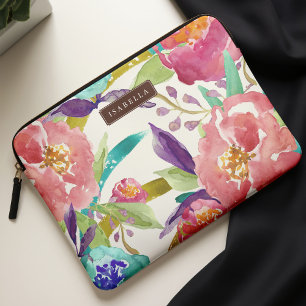 Protection Pour Ordinateur Portable Florales colorées à l'aquarelle