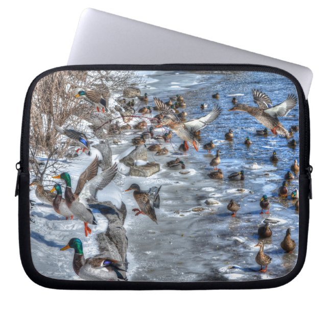 Protection Pour Ordinateur Portable Flying Mallard Ducks Wildlife Don (Devant)