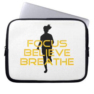 Protection Pour Ordinateur Portable Focus Croire Respirer Jaune Courir Fitness