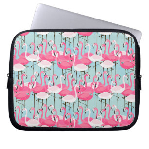 Protection Pour Ordinateur Portable Foule De Flamants roses Rose Et Blanc