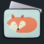 Protection Pour Ordinateur Portable Fox rouge somnolent mignon<br><div class="desc">Illustration adorable d'un renard rouge mignon.</div>