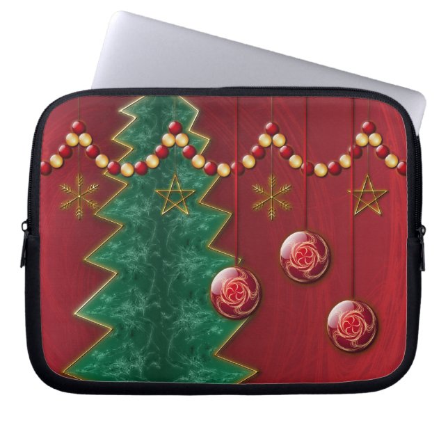 Protection Pour Ordinateur Portable Fractal Célébration Portable de Noël (Devant)