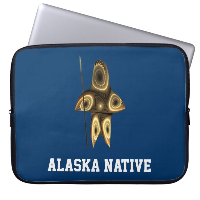 Protection Pour Ordinateur Portable Fractal Inuit Hunter - Autochtone de l'Alaska (Devant)