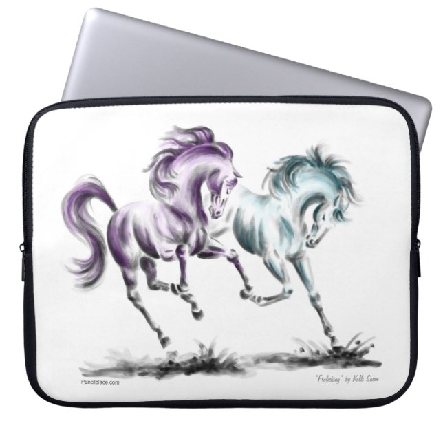 Protection Pour Ordinateur Portable Frolicking Racing Chevaux sauvages (Devant)