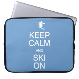 Protection Pour Ordinateur Portable Gardez le calme et le ski sur la douille faite sur