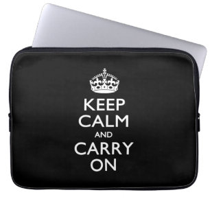 Protection Pour Ordinateur Portable GARDEZ LE CALME ET PORTEZ SUR LE Noir Solide