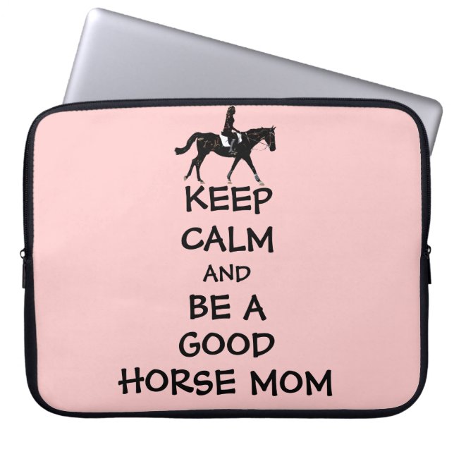 Protection Pour Ordinateur Portable Gardez Le Calme Et Soyez Un Bon Cheval Maman Porta (Devant)