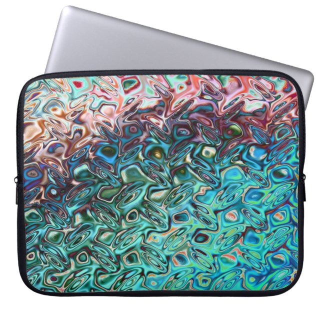 Protection Pour Ordinateur Portable Gel bleu liquide Abstrait (Devant)