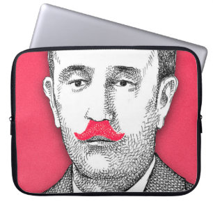 Protection Pour Ordinateur Portable Gentleman vintage Avec Moustache rose drôle